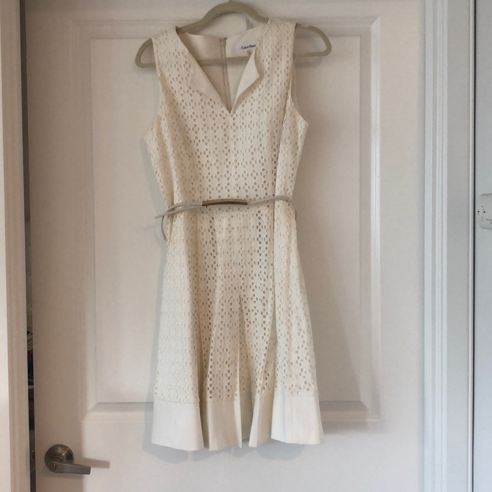 White eyelet Calvin Klein sundress